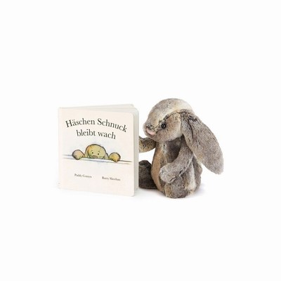 Jellycat Haschen Schnuck Bleibt Wach Buch & Bashful Cottontail Bunny Medium Australia | 342795TLR